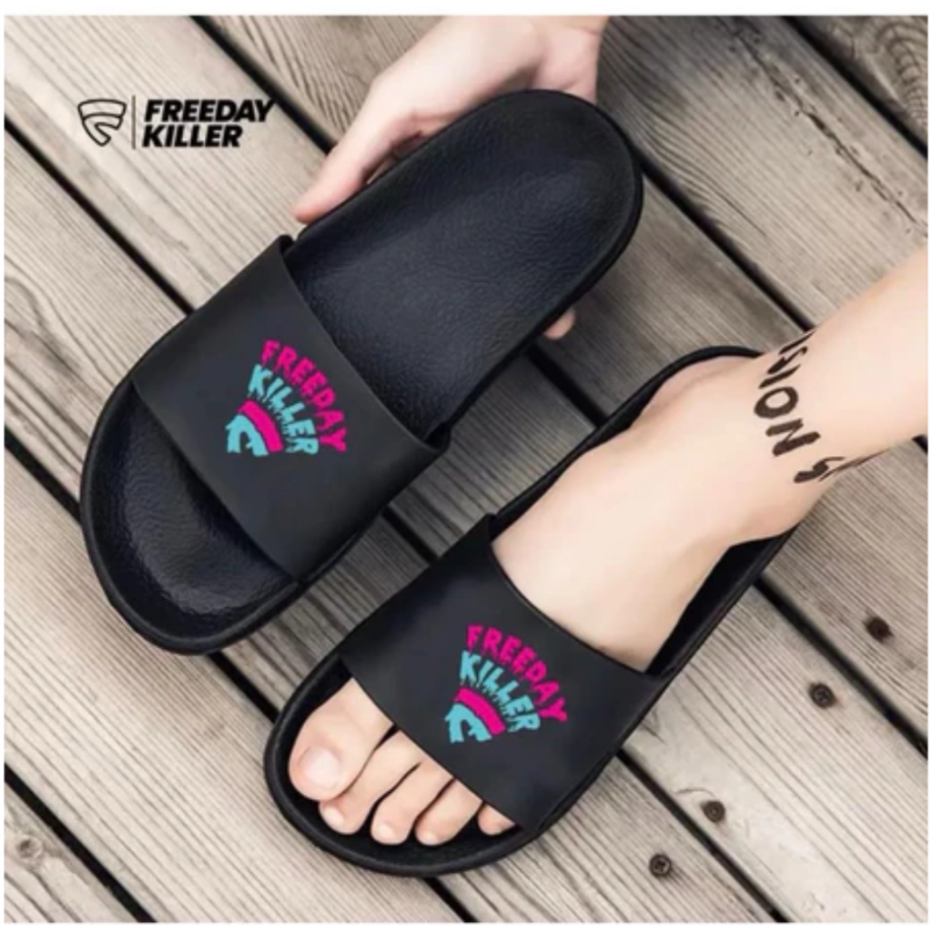 TERLARIA SANDAL FRIDAY KILLER 2 SLIP ON TANPA LEM SANDAL SENDAL SLIDE SANDAL SLOP PRIA WANITA PREMIU