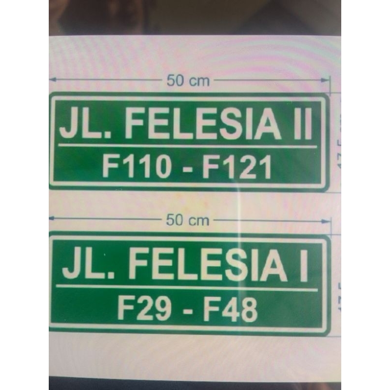 Plang Nama Jalan Custom