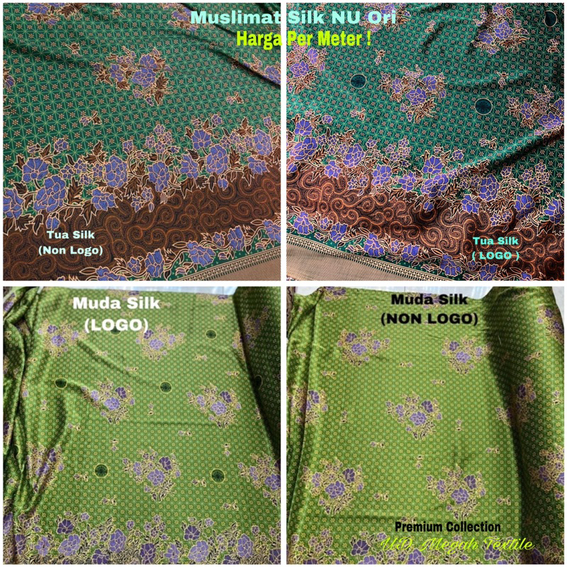 HARGA PER METER ORI Kain Muslimat NU Sutra Silk Halus LOGO & NON LOGO (lb120) pria wanita cocok Gami