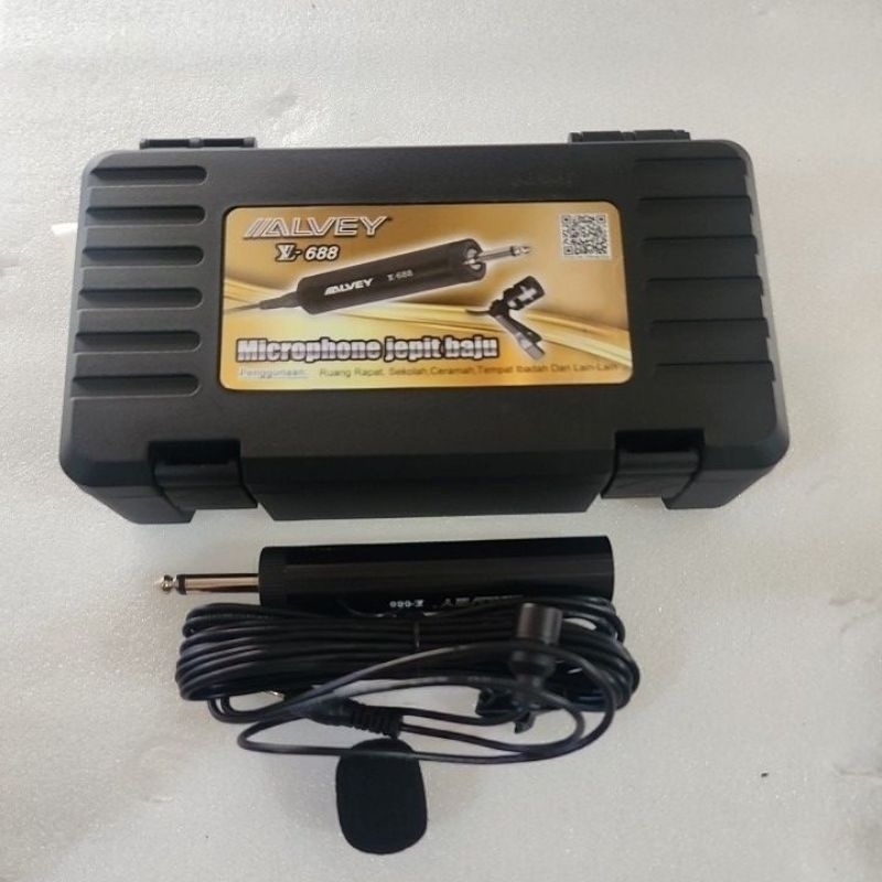 Mic Imam Masjid Mic Clip On Japit Baju Kabel Alvey LV-688 LV688