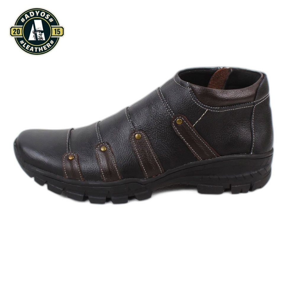 Sepatu Boot Kulit Pria Model Boot Casual Resleting