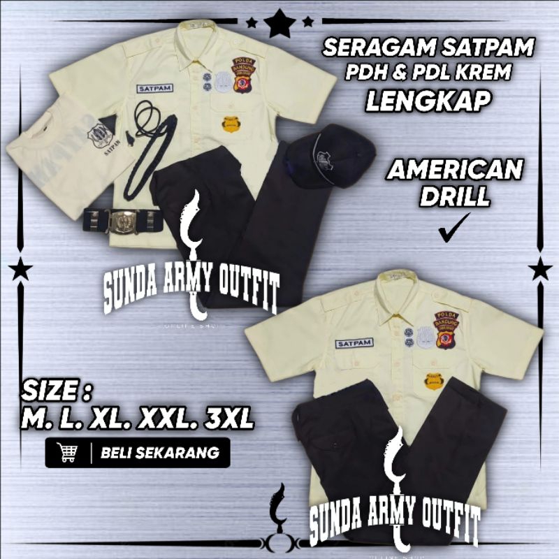 SERAGAM SATPAM / SERAGAM SECURITY LENGKAP / PDH SATPAM / SERAGAM SETELAN PDL PDH SATPAM TERBARU / PD