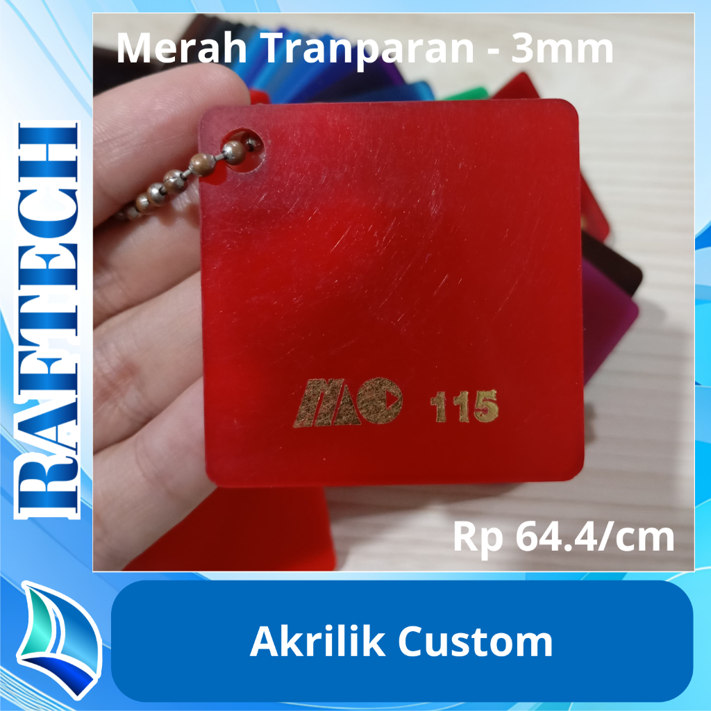 

Akrilik Custom 3mm Merah Transparan Laser Cutting Potong