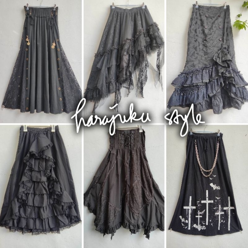 ROK ETNIK RETRO HARAJUKU GOTHIC GRUNGE PUNK SKIRT RARE ITEM