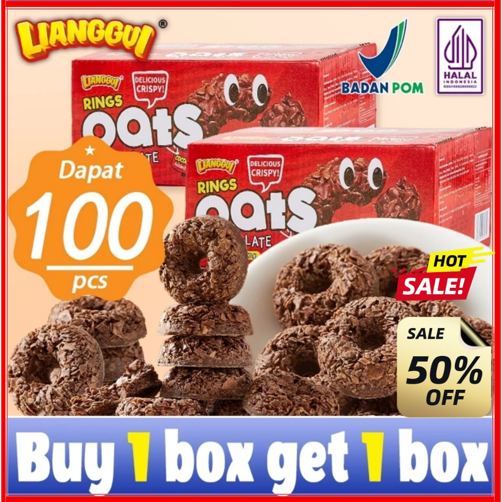 

[Pengiriman 24 jam] Buy 1 box get 1box Halal Lianggui Choco Oat Ring Cemilan Mengenyangkan Penunda Lapar Yang Halal Dan Renyah