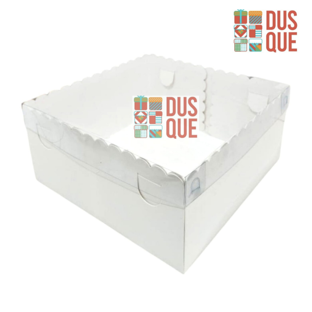 

(10 Pcs) Dus Kotak Kue Box Hologram Putih Polos Cake Ivory 22x22x10 cm Hologram Premium Box 22 x 22 x 10 Putih