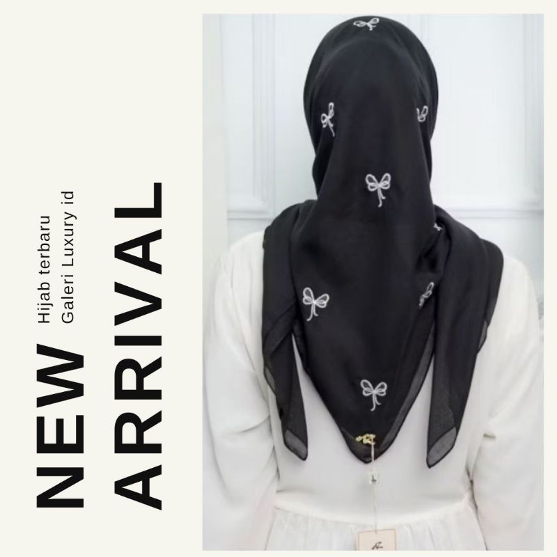 HIJAB PARIS BORDIR LOGO AZARA (PACKING POUCH/ HIJAB) RIBBON/HIJAB COQUETTE LOGO AZARA