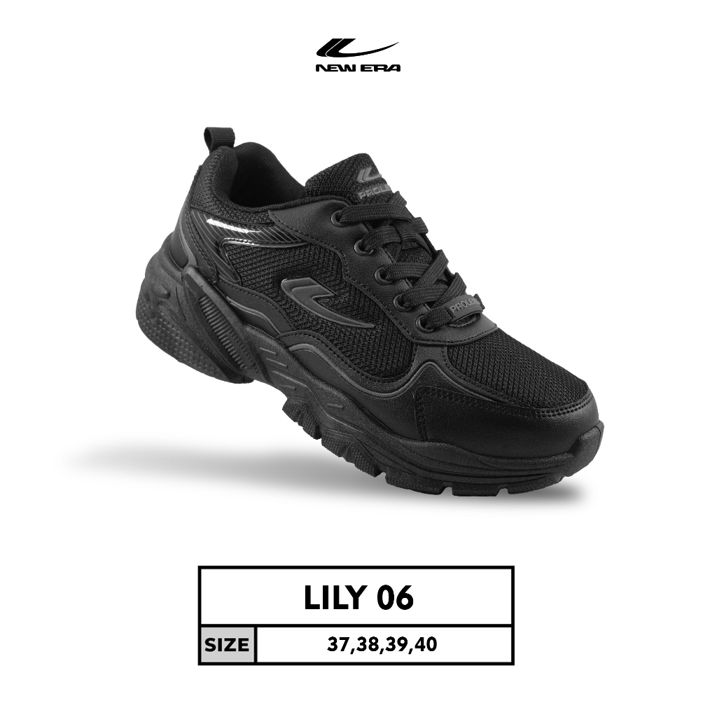SEPATU NEW ERA INJECTION LILY 06 HITAM/HITAM 37-40