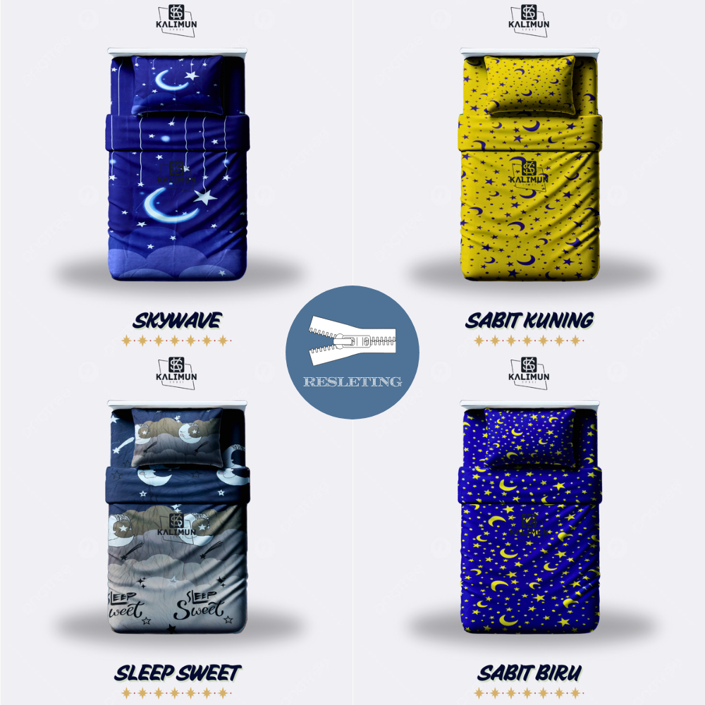 Sarung Kasur Busa Resleting 140x200x15 140x200x20 Sprei Motif Karakter Dan Abstrak Aesthetic