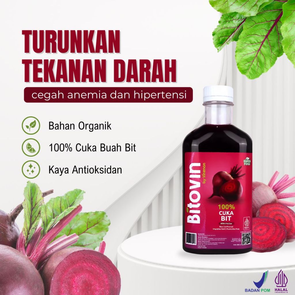 

BITOVIN Cuka Buah Bit - 100% Fermentasi Alami - Untuk Penambah Darah/Atasi Resiko Jantung/Hipertensi