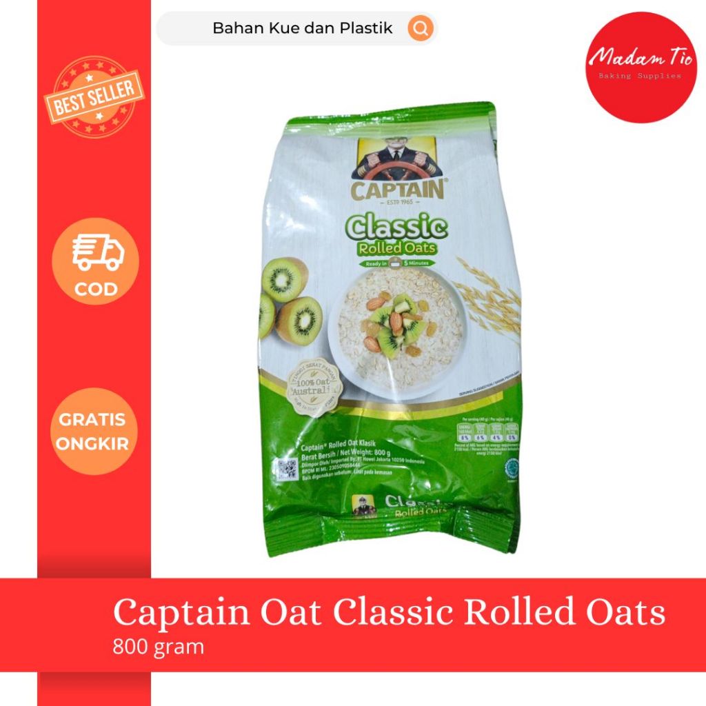 

Captain Oat Classic Rolled Oats 800gram