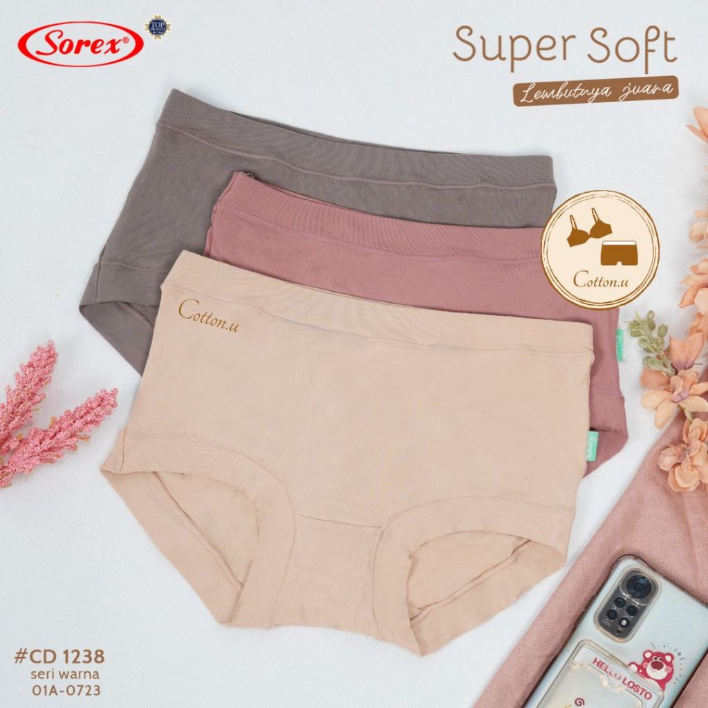 (3 pcs/12 pcs) Celana dalam sorex 1238 grosir supersoft