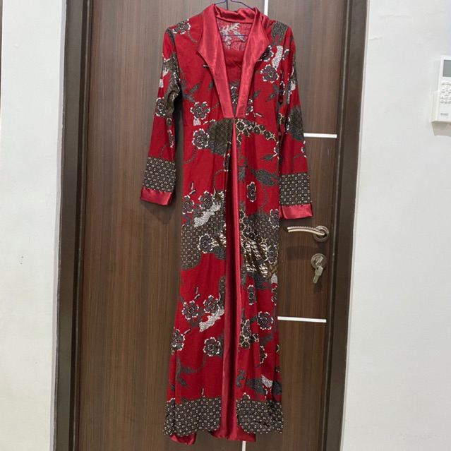 gamis batik maroon preloved