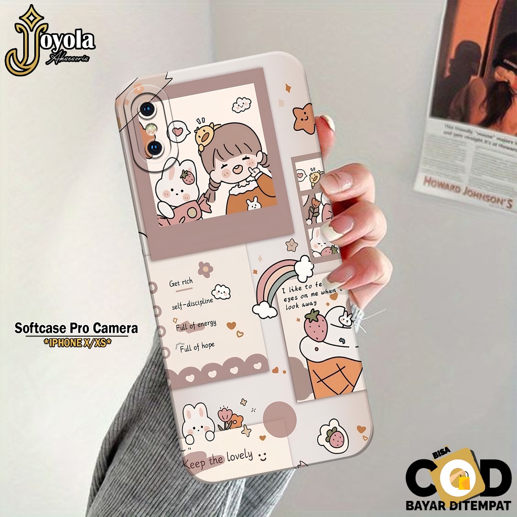 JOYOLA Case IPHONE X/XS - Fashion Case Kartun - Softcase IPHONE X/XS - Pro Camera - Casing IPHONE X/