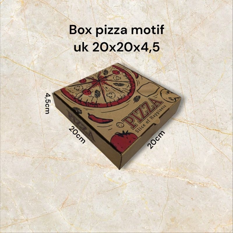 

Box eflute pizza 20 motif slice & happiness uk 20x20x4,5 (isi 50pcs)