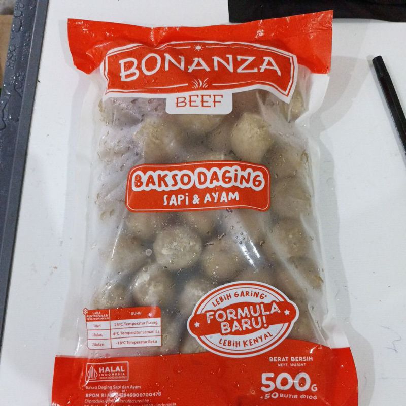TERBARU BAKSO BONANZA BEEF BAKSO DAGING SAPI & AYAM 500 GRAM +_55 BUTIR