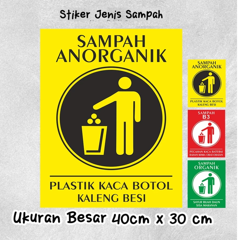 

Stiker Ukuran Besar Penanda Tempat Jenis Sampah | Stiker Organik | Stiker Anorganik - SK