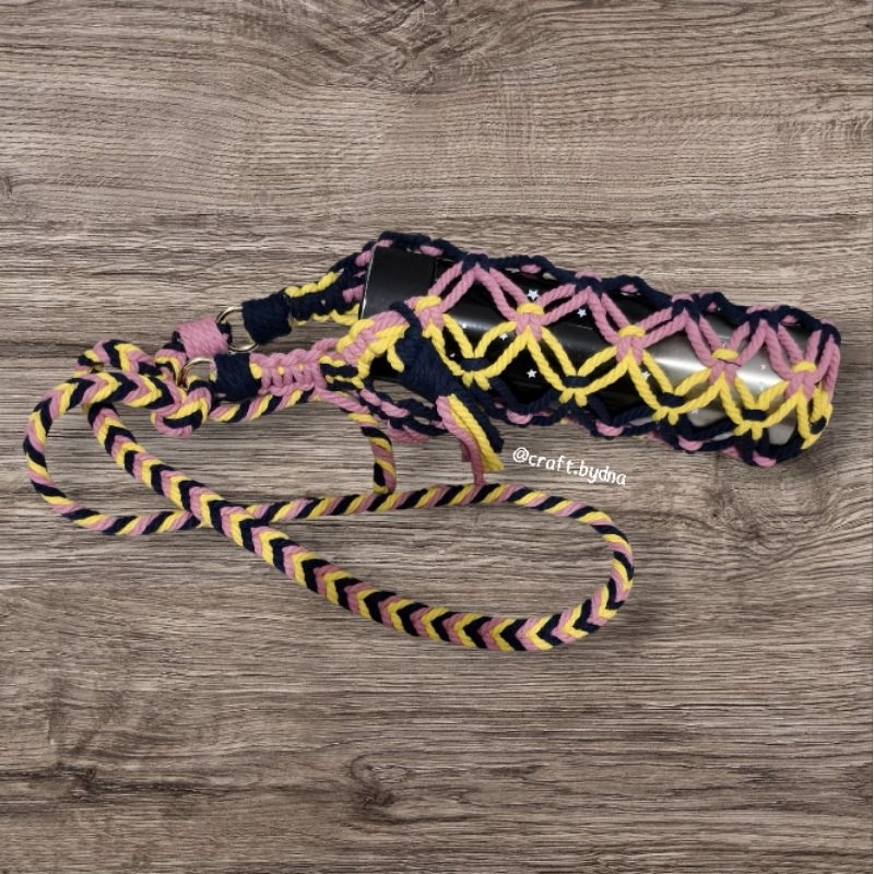 PRE-ORDER ADJUSTABLE Strap Macrame Bottle | Tas Tumbler Macrame | Macrame Tumbler Holder | Strap Bot