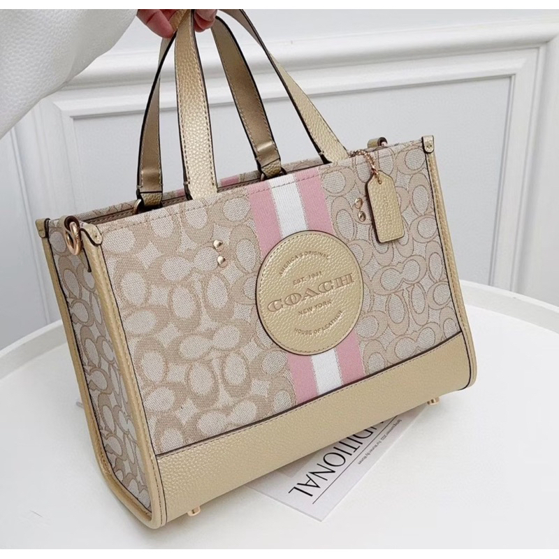 Preloved tas Coach Autentic tote bag / Coach bag signature / coach Dempsay strip