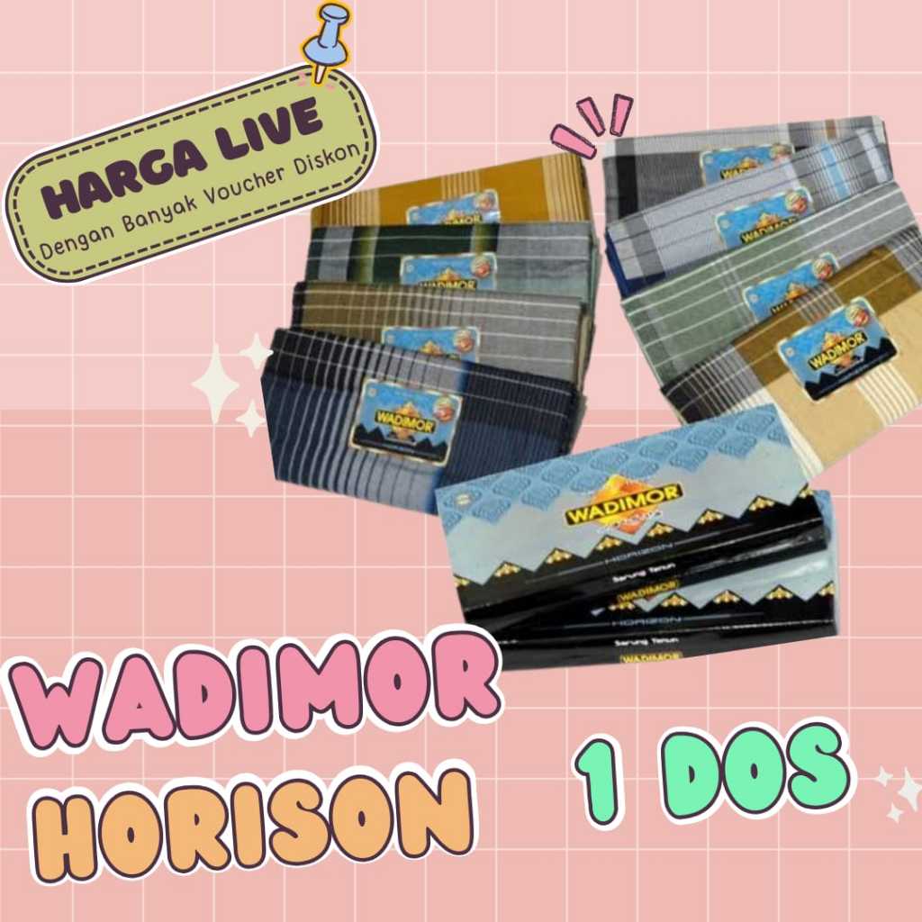 |HARGA LIVE| Sarung Wadimor HORISON 1 DOS / Sarung Dewasa / Sarung Grosir Ecer