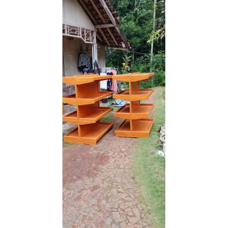 rak gondola kayu/ rak kayu/ rak warung toko sembako/ rak sayuran