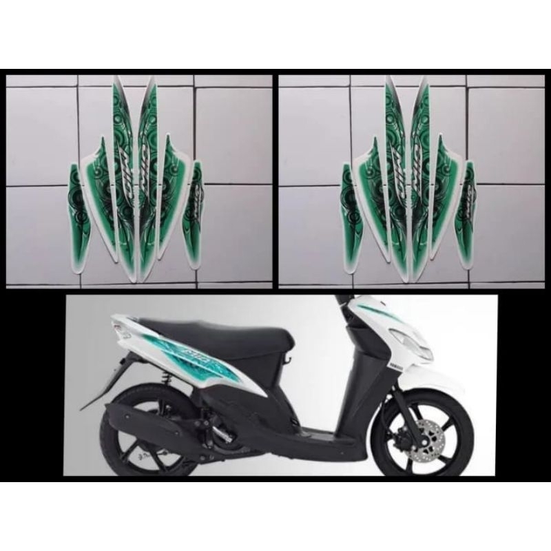 Striping Stiker Les Bodi Standart Motor Yamaha Mio sporty Th 2011_2012 Warna Putih