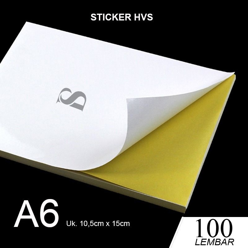 

Sticker Label A6 HVS (Doff) Putih Polos isi 100 Lembar