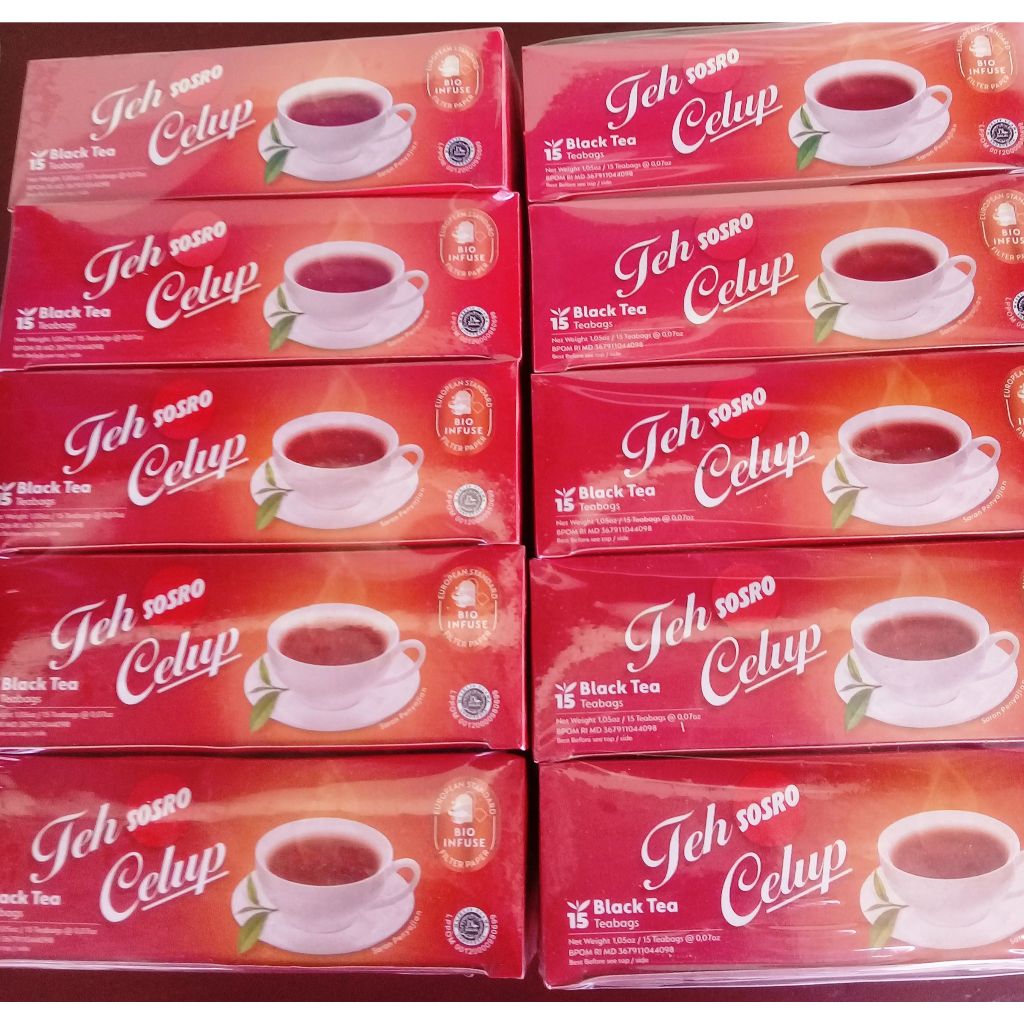 

SOSRO Teh Celup isi 15 Kantong - 2 gr per pc - Paket Hemat isi 10 Box - SJY Shop Promo