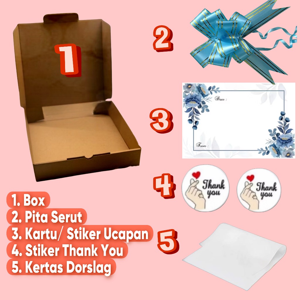 

PJ- Kotak Kado Box Hampers Pita dan Kartu Ucapan