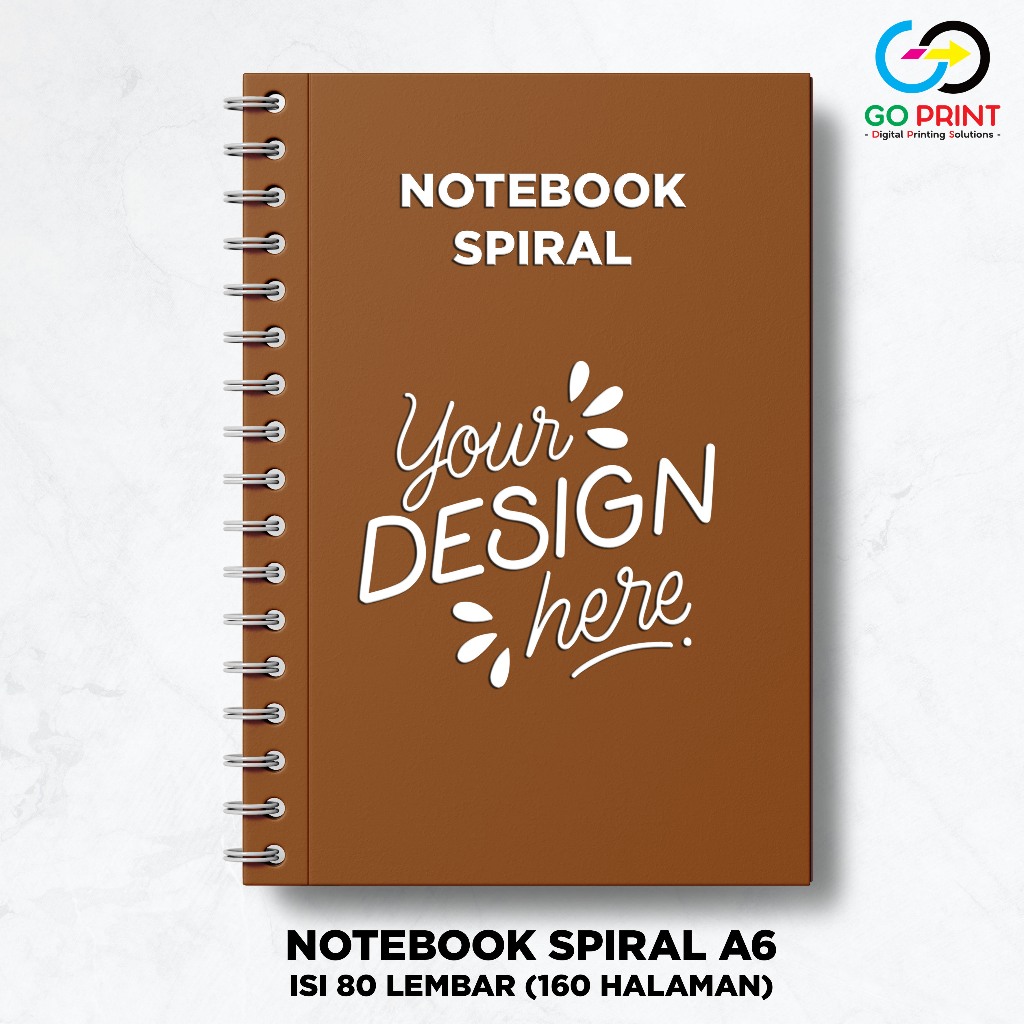 

Notebook Custom A6 Spiral / Block Note Custom / Catatan / Souvenir - Isi HVS 80 lembar (160 Halaman)