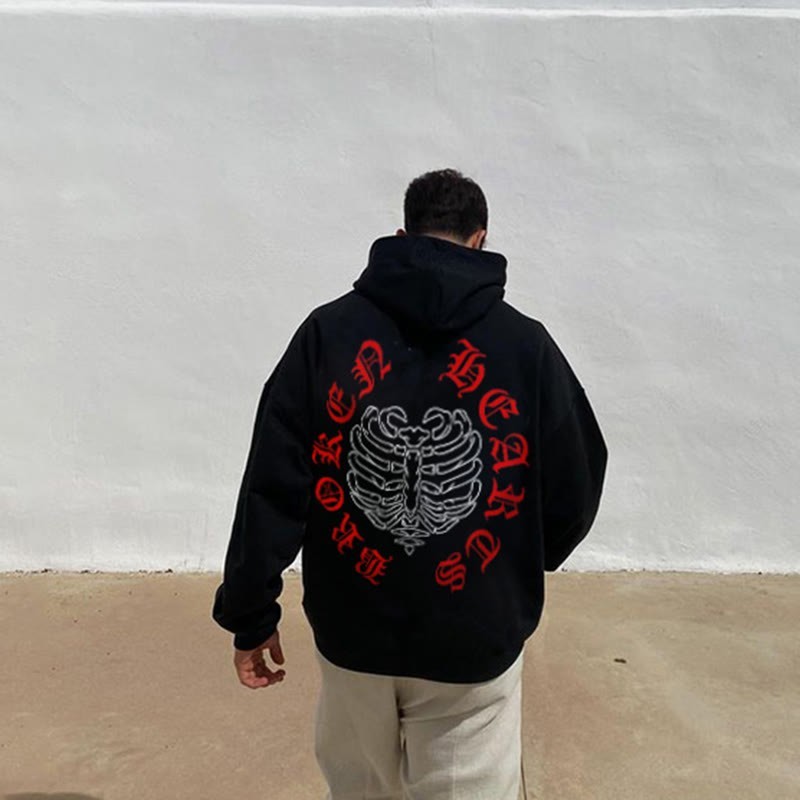 Sweater Hoodie BROKEN HEART Jumper Pullover Distro Oblong Bahan Fleece Tebal 280gsm Ukuran S M L XL 