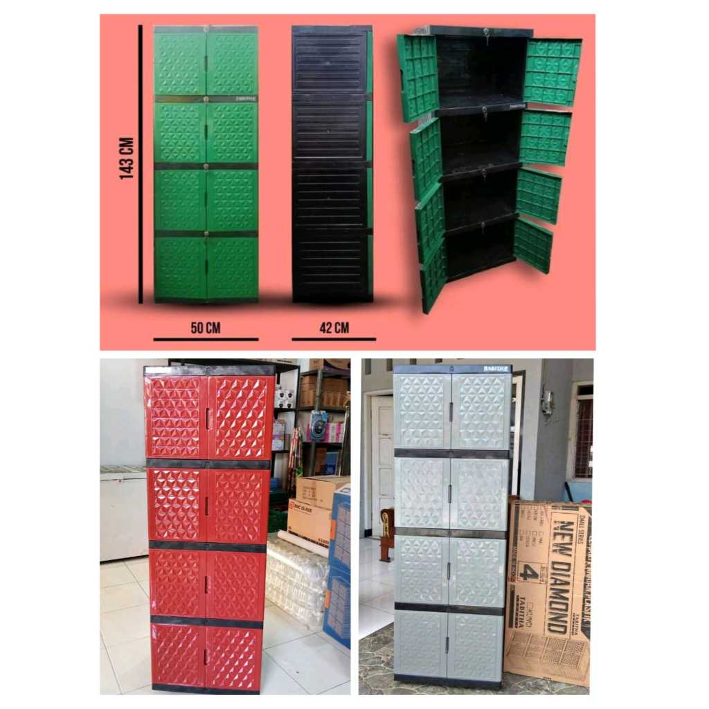 lemari pelastik 4 susun/ Lemari pakaian viruz 4 susun/ lemari plastik 4 susun-lemari plastik 4 susun