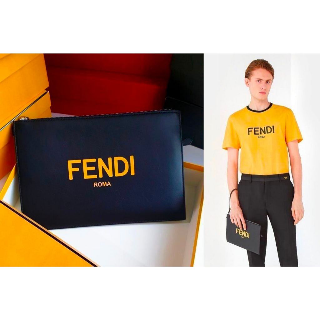 Fendi clutch Zipped Pouch WALLET CARD CASE ORIGINAL