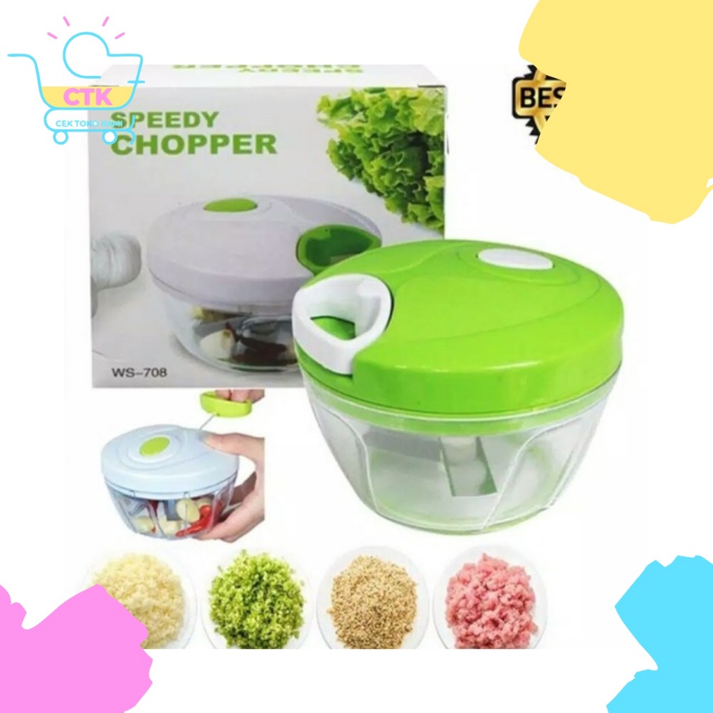 Speedy Coper Bawang Tarik Besar Chopper Blender Manual Alat Dapur Sayur Penghancur Bumbu