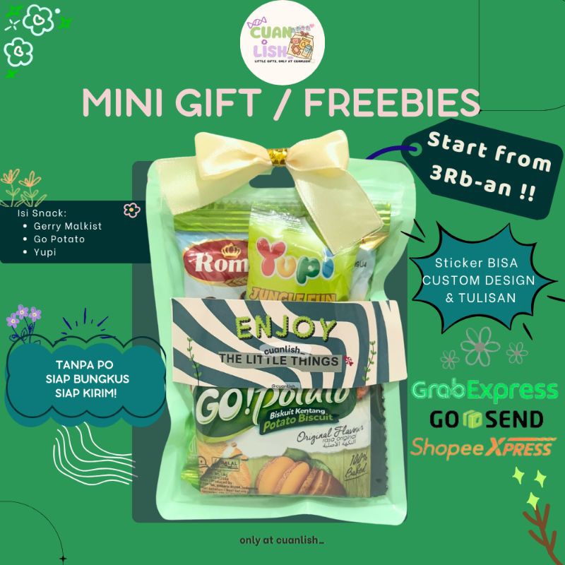 WARNA HIJAU | MINI GIFT SNACK | FREEBIES MURAH | SOUVENIR SNACK MINI | SNACK MINI ACARA | SNACK ULAN