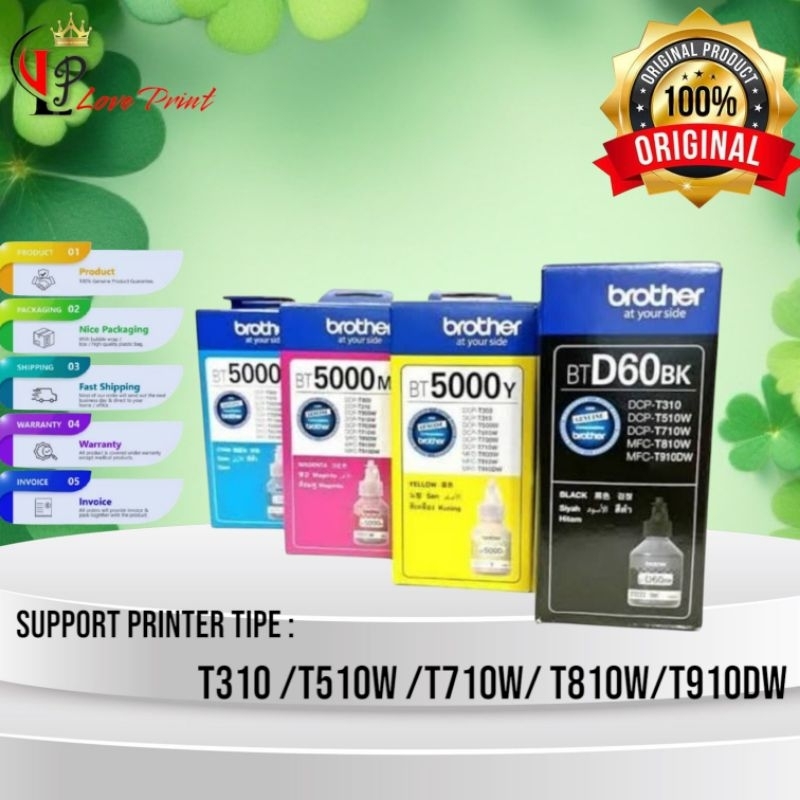 1SET Tinta Brother BTD60BK/ BT5000 Original for ink printer BROTHER DCP-T300BROTHER DCP-T310
BROTHER