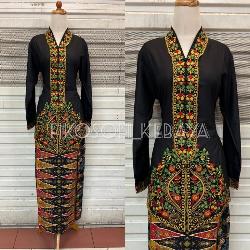 FK- Setelan baju kebaya encim bordir terbaru // kebaya encim betawi // kebaya encim lengan panjang /