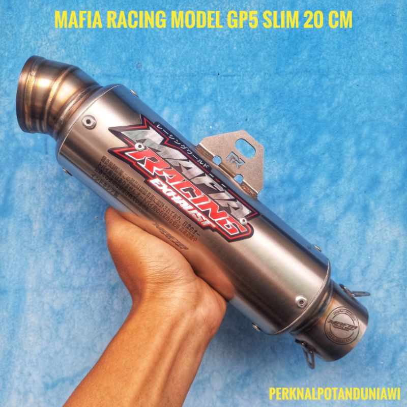 silincer MAFIA Racing model gp5 slim panjang 20 cm inlet 50mm