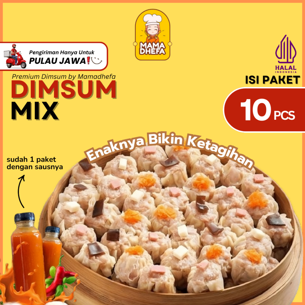

Dimsum Isi 10 pcs Dimsum Mamadhefa Dimsum Halal Dimsum Premium Dimsum Frozen (BISA KIRIM LUAR KOTA)