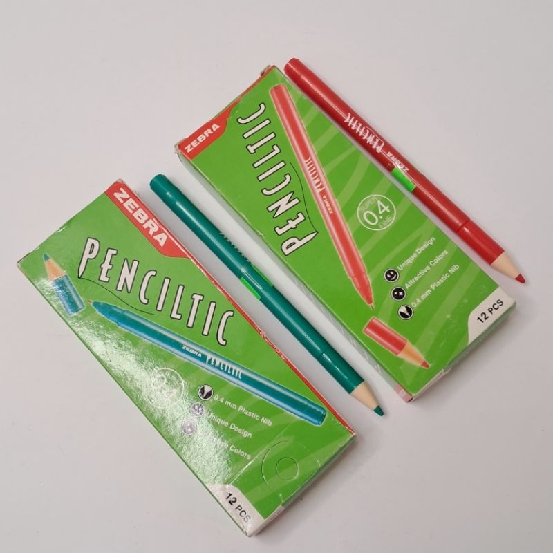 

Pulpen warna zebra penciltic 0.4mm blue green/red satuan