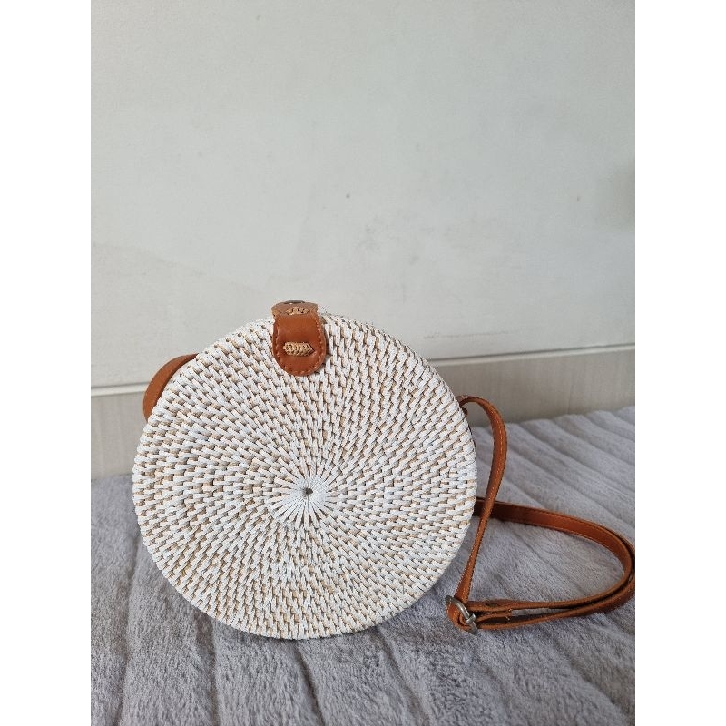 Preloved Tas rotan Bulat ORIGINAL