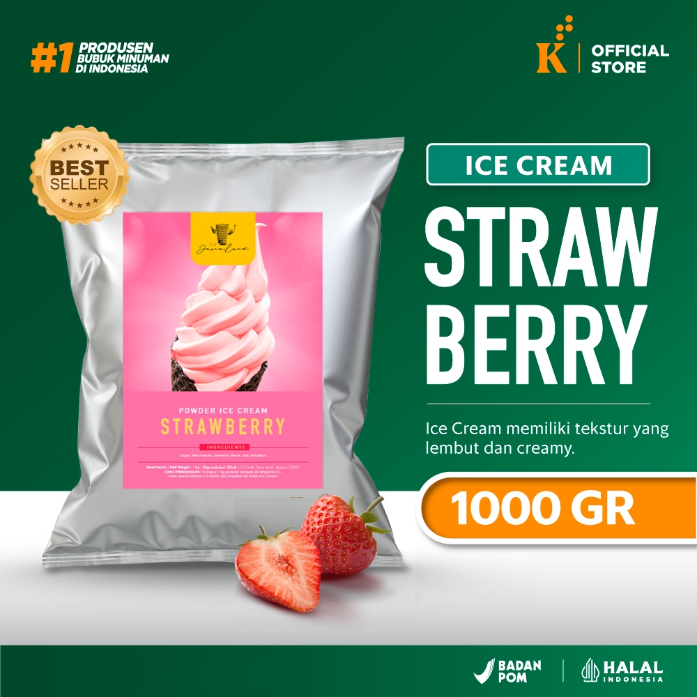 

Bubuk/Powder Es Krim Strawberry Javaland 1 kg