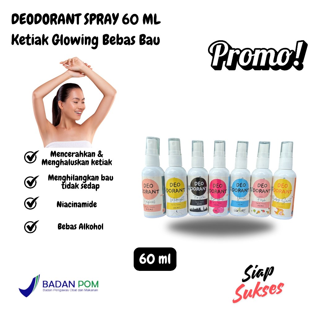 Deodoran Spray Tawas 60 Ml Penghilang Bau Ketiak Murah Bebas Bau Tidak Sedap Ketiak Putih Glowing Ca