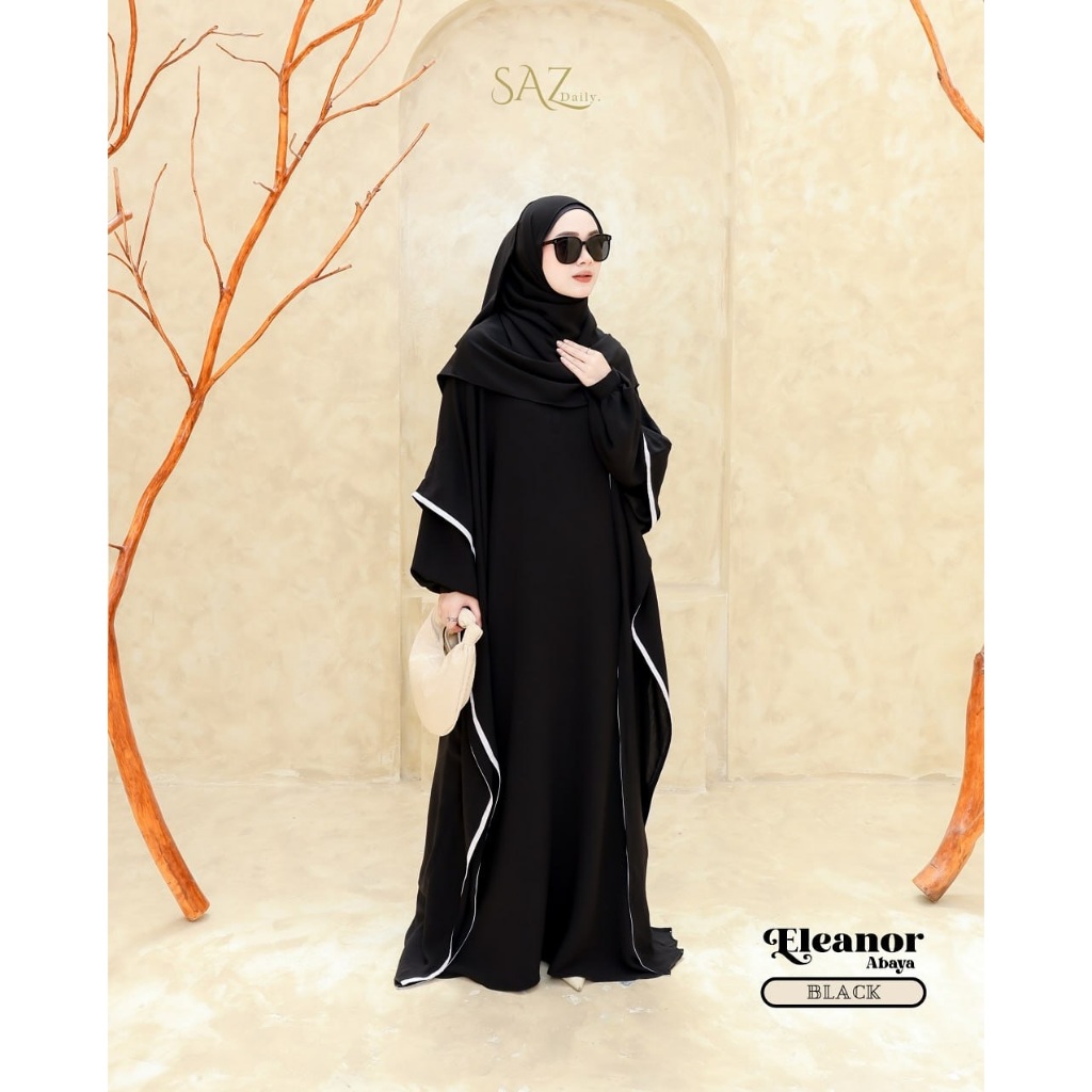 ELEANOR ABAYA [COD] Gamis Wanita Elegan Mewah Bahan Crinkle / Abaya Terbaru 2025 Lebaran Wanita / Ba