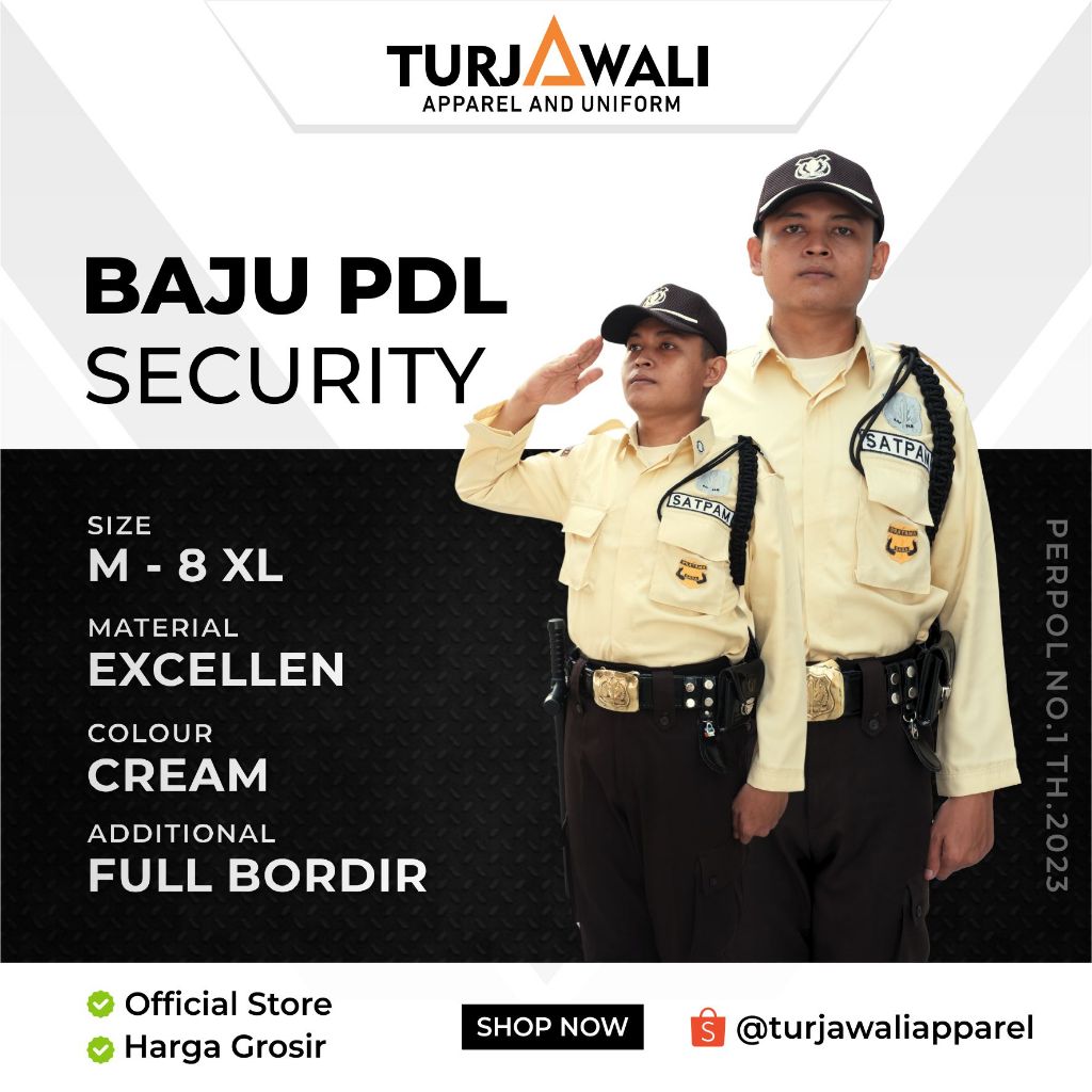 Seragam PDH Lengan Panjang Satpam / PDL SUS Krem Terbaru 2025 Excellen/ Atasan Seragam PDH Lengan Pa