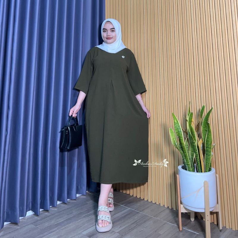 KODE D GAMIS DASTER BUSUI VIRAL / GAMIS VIRAL LENGAN 3/4 /DRESS CRINGKLE TERBARU /DASTER CEY CRINGKL
