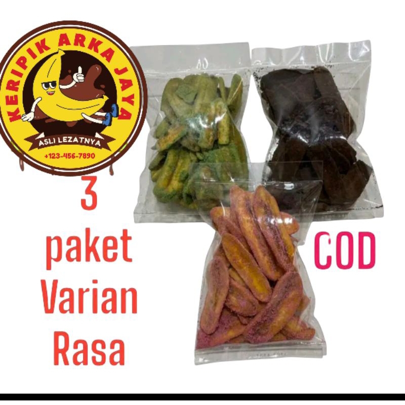 

600 gram keripik pisang dengan 3 varian