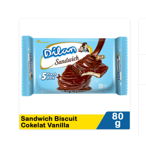 

Dilan Chocolate Biscuit Sandwich 3in1 Fresh Pack ~ 80 Gr - Dilan Sandwich