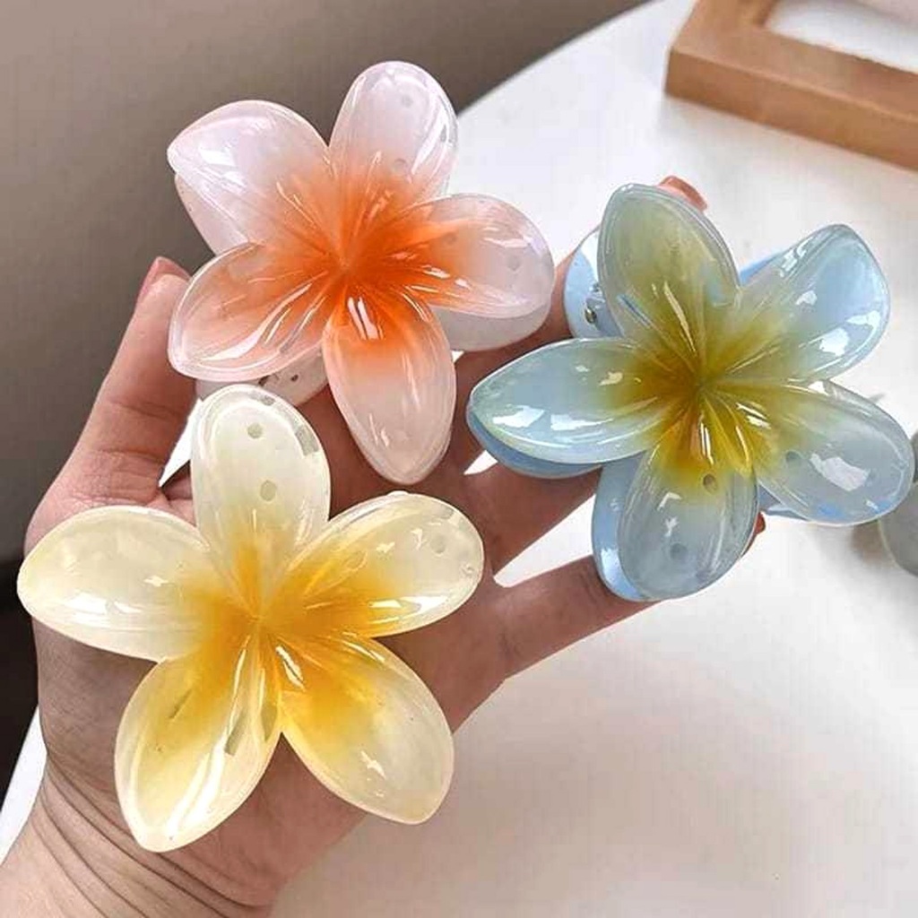 Jepit Rambut Bunga Kamboja Ukuran Besar – Aksesoris Rambut Korea, Stylish & Unik