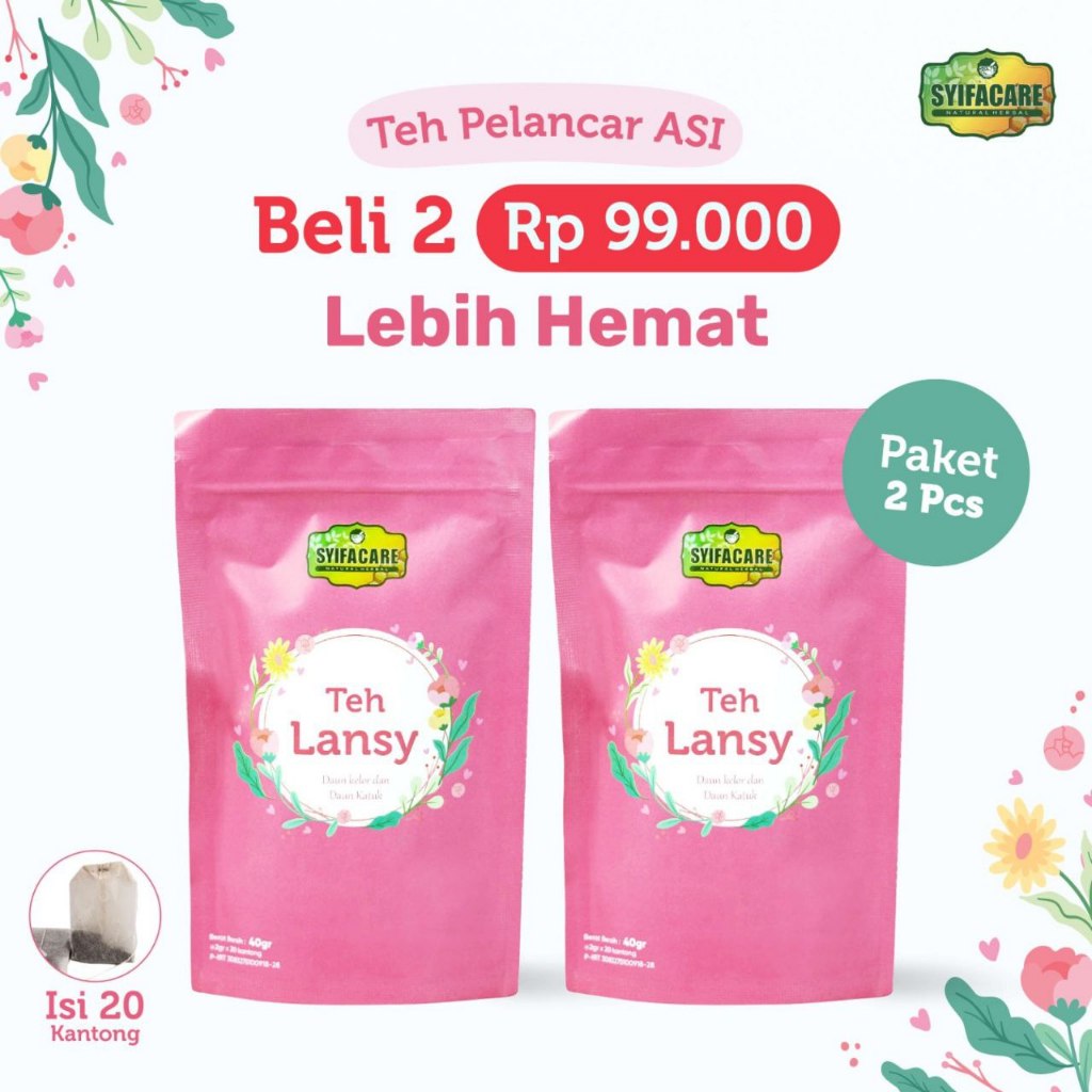 

Hemat 2 Pouch Teh Lansy Syifacare - Teh Herbal Pelancar ASI Booster Menyusui Busui Original BPOM